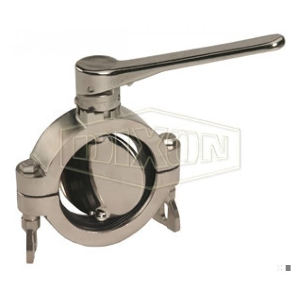 Butterfly Valve, Series: B5102, 1 in Nominal, Clamp End, 15 to 200 deg F, 3-Position Reversible Hand